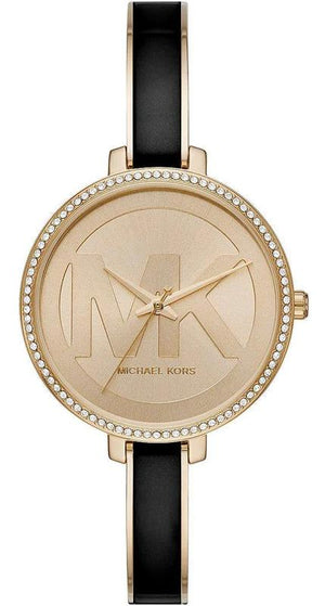  Shop Authentic Michael Kors Jaryn Quartz Gold Dial Black Steel Strap Watch For Women - MK4544 - Luxxuri