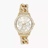  Shop Authentic Michael Kors Layton Multifunction Glitz Silver Dial Gold Steel Strap Watch for Women - MK4653 - Luxxuri