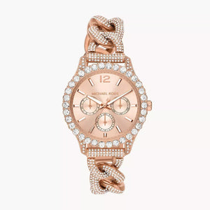  Shop Authentic Michael Kors Layton Multifunction Crystals Rose Gold Dial Rose Gold Steel Strap Watch for Women - MK4654 - Luxxuri
