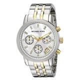  Shop Authentic Michael Kors Ritz Chronograph White Dial Two Tone Steel Strap Watch for Women - MK5057 - Luxxuri