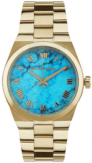  Shop Authentic Michael Kors Channing Turquoise Dial Gold Steel Strap Watch For Women - MK5894 - Luxxuri