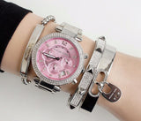  Shop Authentic Michael Kors Parker Chronograph Pink Dial Silver Steel Strap Watch For Women - MK6105 - Luxxuri