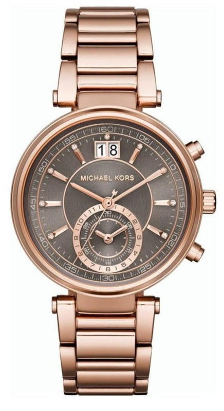  Shop Authentic Michael Kors Sawyer Rose Gold Dial Rose Gold Steel Strap Watch for Women - MK6226 - Luxxuri