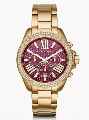  Shop Authentic Michael Kors Wren Purple Dial Gold Steel Strap Watch for Women - MK6290 - Luxxuri