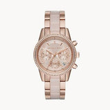  Shop Authentic Michael Kors Ritz Chronograph Rose Gold Dial Two Tone Steel Strap Watch for Women - MK6307 - Luxxuri
