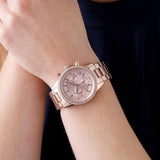  Shop Authentic Michael Kors Ritz Chronograph Rose Gold Dial Rose Gold Steel Strap Watch for Women - MK6357 - Luxxuri