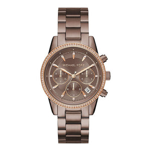  Shop Authentic Michael Kors Ritz Chronograph Brown Dial Brown Steel Strap Watch For Women - MK6529 - Luxxuri