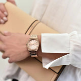  Shop Authentic Michael Kors Channing Quartz Rose Gold Dial Rose Gold Steel Strap Watch For Women - MK6624 - Luxxuri