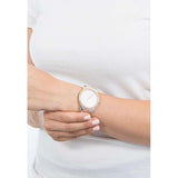  Shop Authentic Michael Kors Layton Three Hand Mother of Pearl White Dial Two Tone Steel Strap Watch For Women - MK6849 - Luxxuri