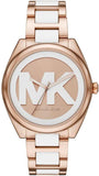  Shop Authentic Michael Kors Janelle Three Hand Rose Gold Dial Two Tone Steel Strap Watch For Women - MK7134 - Luxxuri