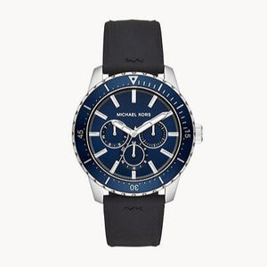  Shop Authentic Michael Kors Cunningham Multifunction Blue Dial Black Rubber Strap Watch For Men - MK7160 - Luxxuri