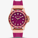  Shop Authentic Michael Kors Everest Pave Crystals Pink Dial Pink Rubber Strap Watch for Women - MK7441 - Luxxuri