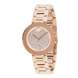  Shop Authentic Movado Bold Crystal Pave Rose Gold Dial Rose Gold Steel Strap Watch For Women - 3600493 - Luxxuri