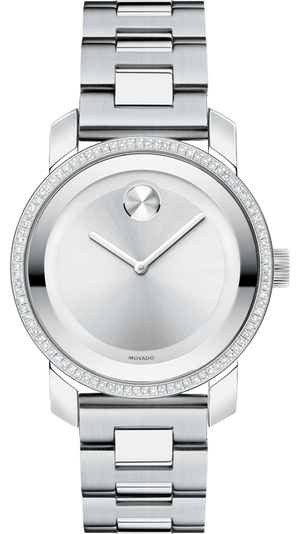  Shop Authentic Movado Bold Diamonds Silver Dial Silver Steel Strap Watch for Women - 3600149 - Luxxuri