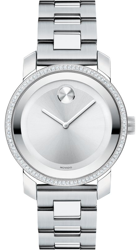  Shop Authentic Movado Bold Diamonds Silver Dial Silver Steel Strap Watch for Women - 3600149 - Luxxuri