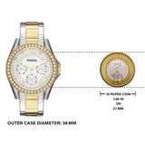  Shop Authentic Fossil Riley White Dial Two Tone Steel Strap Watch for Women - ES3204 - Luxxuri