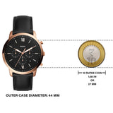  Shop Authentic Fossil Neutra Chronograph Black Dial Black Leather Strap Watch for Men - FS5381 - Luxxuri