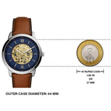  Shop Authentic Fossil Neutra Automatic Luggage Skeleton Blue Dial Brown Leather Strap Watch for Men - ME3160 - Luxxuri