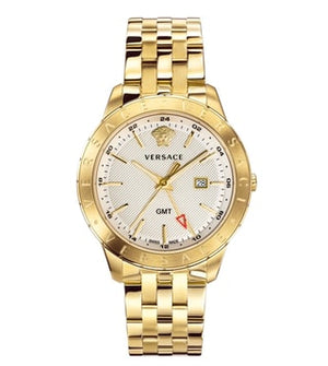  Shop Authentic Versace Univers Quartz White Dial Gold Steel Strap Watch for Men - VEBK00518 - Luxxuri