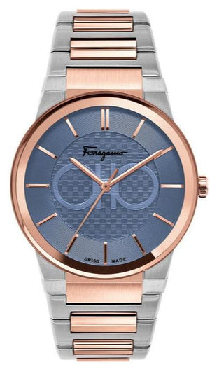  Shop Authentic Salvatore Ferragamo Sapphire Blue Dial Two Tone Steel Strap Watch for Men - SFHP007-20 - Luxxuri