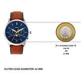  Shop Authentic Fossil Neutra Chronograph Blue Dial Brown Leather Strap Watch for Men - FS5453 - Luxxuri