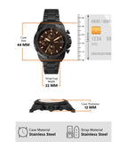  Shop Authentic Fossil Bronson Chronograph Black Dial Black Steel Strap Watch for Men - FS5851 - Luxxuri