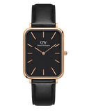  Shop Authentic Daniel Wellington Quadro Black Dial Black Leather Strap Watch For Women  - DW00100449 - Luxxuri