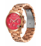  Shop Authentic Michael Kors Runway Chronograph Pink Dial Rose Gold Steel Strap Watch For Women - MK7352 - Luxxuri