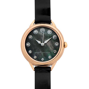  Shop Authentic Marc Jacobs Betty Mother of Pearl Black Dial Black Leather Strap Watch for Women - MJ1513 - Luxxuri
