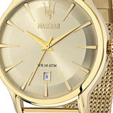  Shop Authentic Maserati Epoca Golden Dial Golden Mesh Bracelet Watch For Men - R8853118003 - Luxxuri