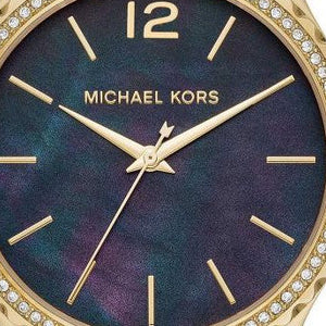 Shop Authentic Michael Kors Layton Three Hand Mother of Pearl Black Dial Black Leather Strap Watch For Women - MK2911 - Luxxuri