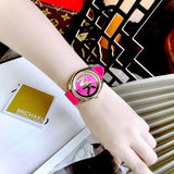  Shop Authentic Michael Kors Janelle Quartz Pink Dial Pink Rubber Strap Watch For Women - MK7349 - Luxxuri