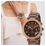  Shop Authentic Michael Kors Parker Chronograph Brown Dial Brown Steel Strap Watch For Women - MK5578 - Luxxuri