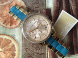  Shop Authentic Michael Kors Ritz Gold Dial Two Tone Steel Strap Watch for Women - MK6328 - Luxxuri