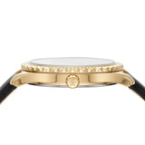  Shop Authentic Michael Kors Layton Three Hand Mother of Pearl Black Dial Black Leather Strap Watch For Women - MK2911 - Luxxuri