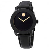  Shop Authentic Movado Bold Black Dial Black Leather Strap Watch for Women - 3600527 - Luxxuri
