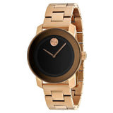  Shop Authentic Movado Bold Black Dial Rose Gold Steel Strap Watch for Women - 3600463 - Luxxuri