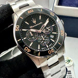  Shop Authentic Maserati Competizione Chronograph Black Dial Silver Steel Strap Watch For Men - R8873600003 - Luxxuri