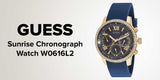  Shop Authentic Guess Sunrise Blue Dial with Diamonds Blue Rubber Strap Watch For Women - W0616L2 - Luxxuri