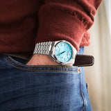  Shop Authentic Citizen Tsuyosa Automatic Turquoise Dial Silver Steel Strap Watch For Men - NJ0151-88M - Luxxuri