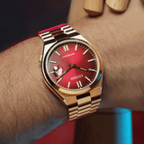  Shop Authentic Citizen Tsuyosa Automatic Red Dial Gold Steel Strap Watch For Men - NJ0153-82X - Luxxuri