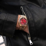  Shop Authentic Citizen Tsuyosa Automatic Red Dial Gold Steel Strap Watch For Men - NJ0153-82X - Luxxuri