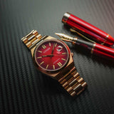  Shop Authentic Citizen Tsuyosa Automatic Red Dial Gold Steel Strap Watch For Men - NJ0153-82X - Luxxuri