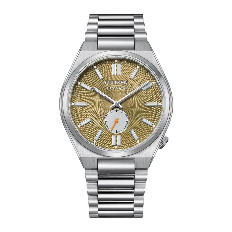  Shop Authentic Citizen Tsuyosa Automatic Titanium Yellow Dial Silver Steel Strap Watch For Men - NK5010-51X - Luxxuri