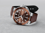  Shop Authentic Oris Aquis Date Brown Dial Brown Leather Strap Watch for Men - 0173377304152-0752412EB - Luxxuri