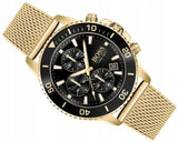  Shop Authentic Hugo Boss Admiral Chronograph Black Dial Gold Mesh Bracelet Watch for Men - 1513906 - Luxxuri