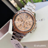  Shop Authentic Michael Kors Everest Chronograph Gold Dial Silver Steel Strap Watch For Women - MK5870 - Luxxuri