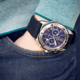  Shop Authentic Bulova Marine Star Chronograph Black Dial Black Rubber Strap Watch for Men - 98B127 - Luxxuri
