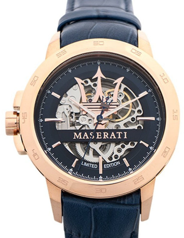  Shop Authentic Maserati Automatic Blue Dial Blue Leather Strap Watch For Men - R8821119005 - Luxxuri
