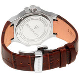  Shop Authentic Maserati Potenza Silver Dial Brown Leather Strap Watch For Women - R8851108506 - Luxxuri
